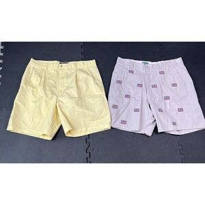 Polo Ralph Lauren Men's Shorts Size 40 Lot Of 2 Chino All Over‎ Flag Castaway